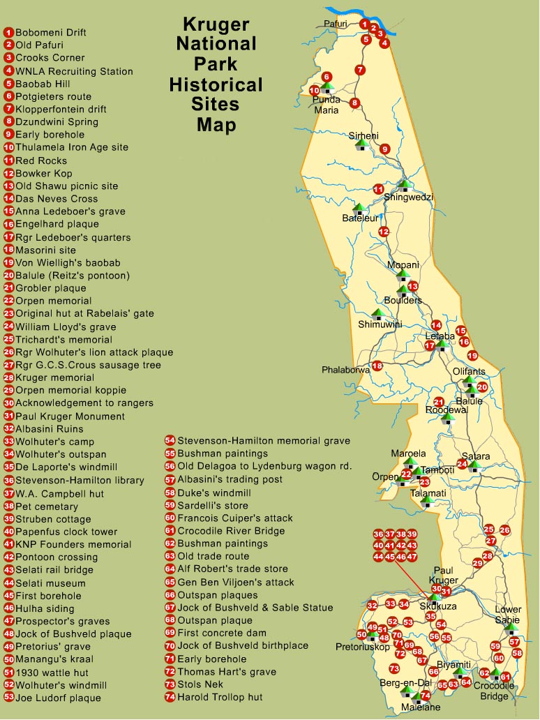 Kruger Park Distance Chart